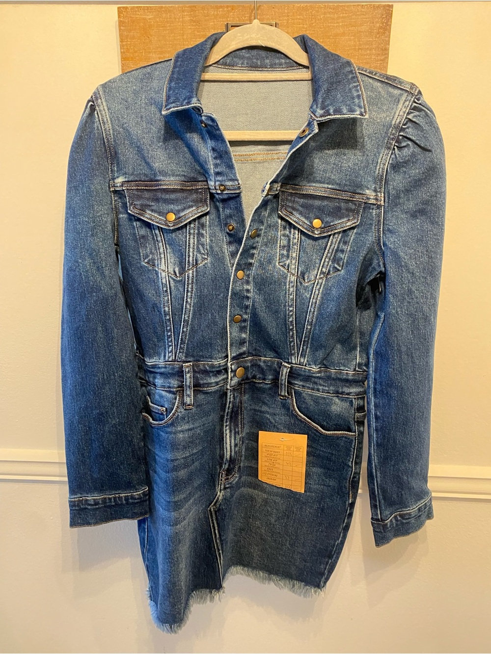 Mini Denim Dress Frayed Hem 🔥 Sz S
NWT